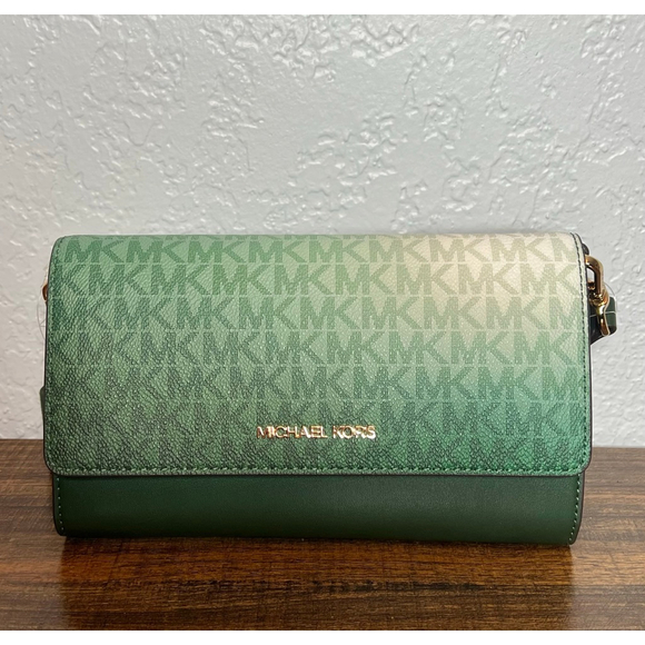 Michael Kors Jet Set Large Moss Multi Crossbody Bag with Logo & Zip Closure - Picture 4 of 11